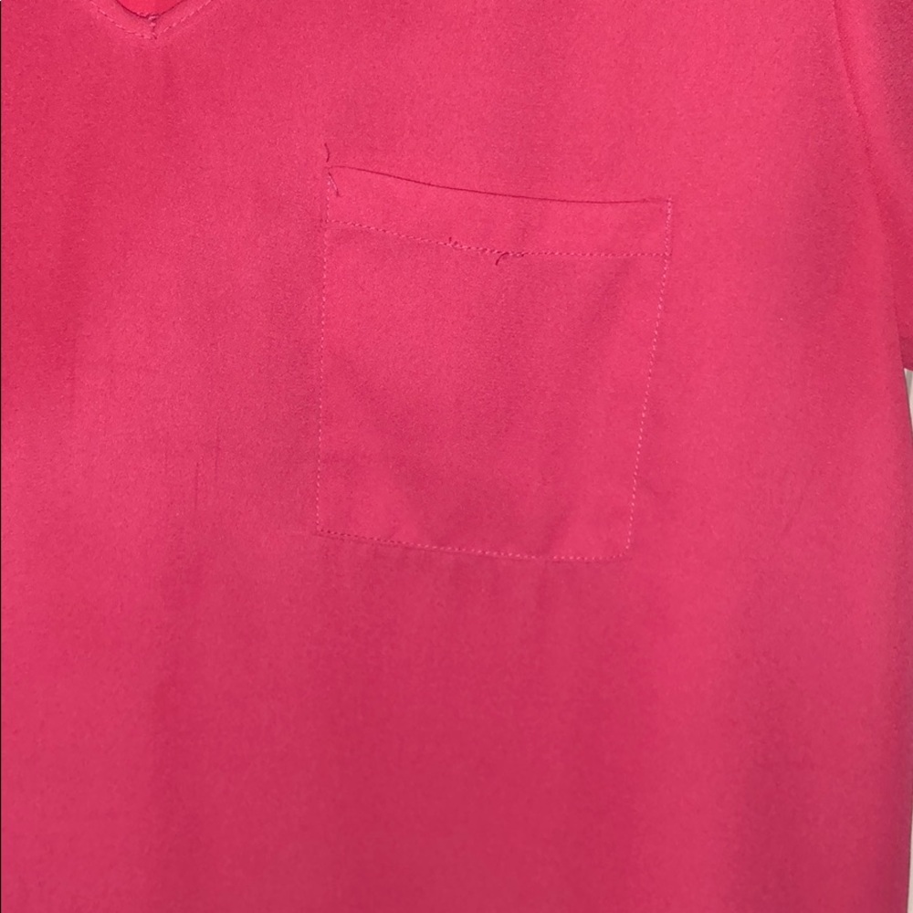 Hot pink, sheer top with strappy back. - Picture 2 of 3